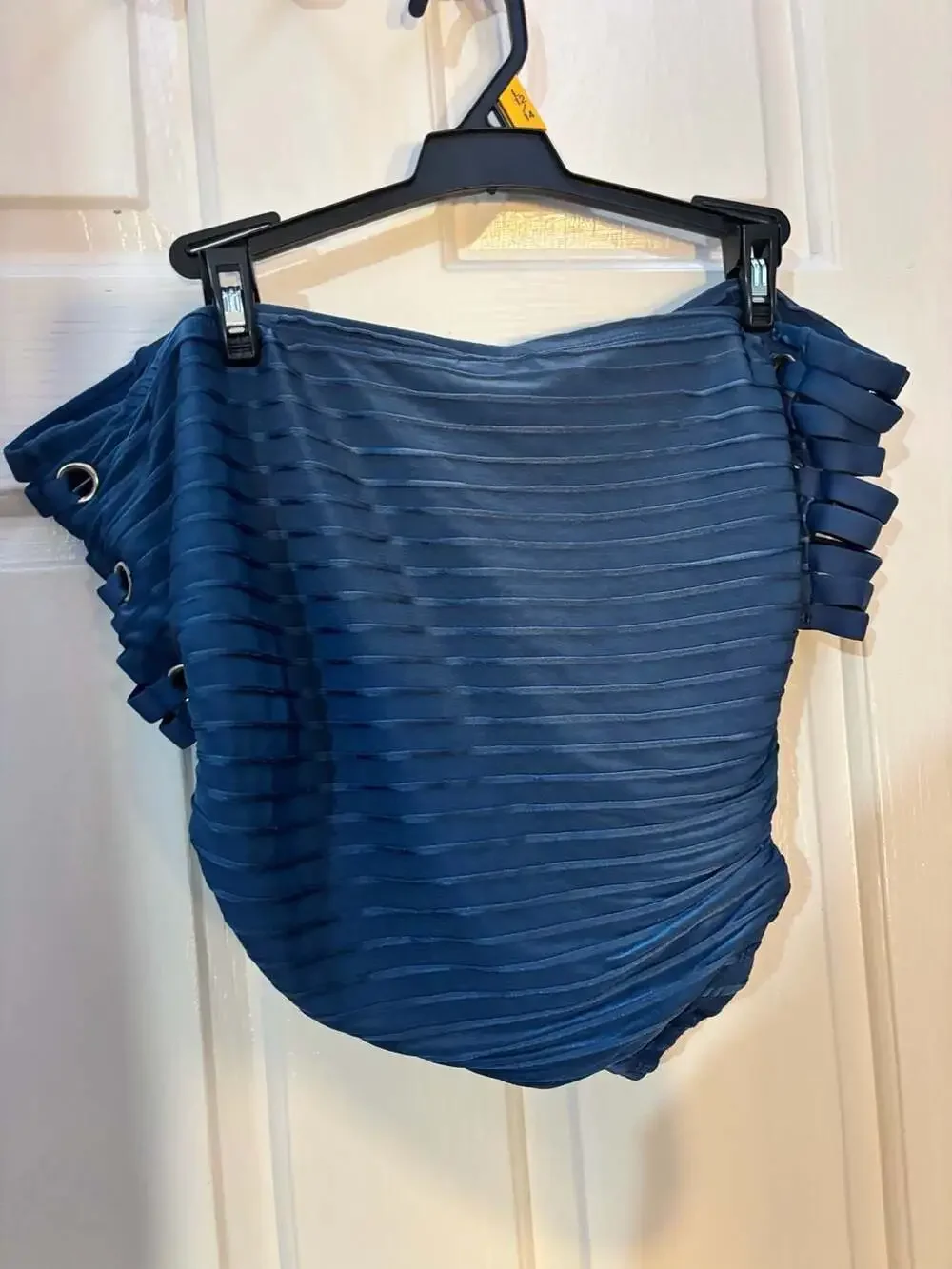 Time and Tru Blue High Waisted Swim Bottoms 1X 16W-18W